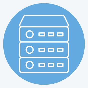 servidor de iconos adecuado para el símbolo de los componentes de la computadora. estilo de ojos azules. diseño simple editable. vector de plantilla de diseño. ilustración sencilla