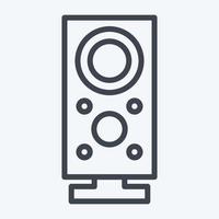 Subwoofer de icono. adecuado para el símbolo de los componentes de la computadora. estilo de línea diseño simple editable. vector de plantilla de diseño. ilustración sencilla