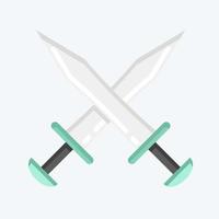 Icon Swords. suitable for education symbol. flat style. simple design editable. design template vector. simple illustration vector