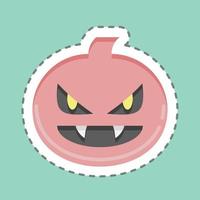 Sticker line cut Pumpkin. suitable for Halloween symbol. simple design editable. design template vector. simple illustration vector