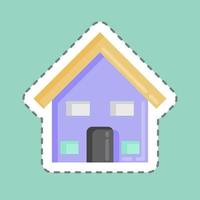 Sticker line cut House. suitable for education symbol. simple design editable. design template vector. simple illustration vector