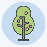 árbol de iconos adecuado para el símbolo del parque de la ciudad. estilo compañero de color. diseño simple editable. vector de plantilla de diseño. ilustración sencilla