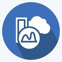 Icon Database Analysis. suitable for education symbol. long shadow style. simple design editable. design template vector. simple illustration vector