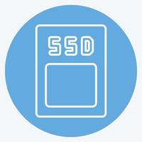 Icon SSD. suitable for Computer Components symbol. blue eyes style. simple design editable. design template vector. simple illustration vector
