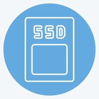 Icon SSD. suitable for Computer Components symbol. blue eyes style. simple design editable. design template vector. simple illustration vector