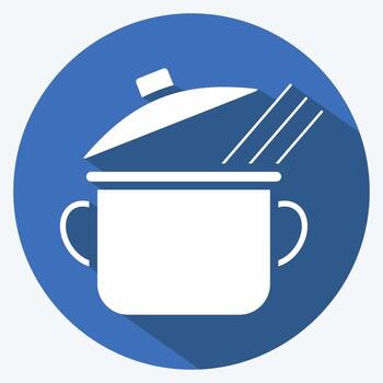 Icon Spaghetti. suitable for education symbol. long shadow style. simple design editable. design template vector. simple illustration vector