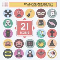 Icon Set Halloween. suitable for Halloween symbol. color mate style. simple design editable. design template vector. simple illustration vector