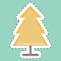 Sticker line cut Pine. suitable for City Park symbol. simple design editable. design template vector. simple illustration vector