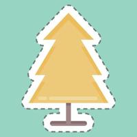 Sticker line cut Pine. suitable for City Park symbol. simple design editable. design template vector. simple illustration vector