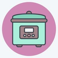 Icon Rice Cooker. suitable for Kitchen Appliances symbol. color mate style. simple design editable. design template vector. simple illustration vector