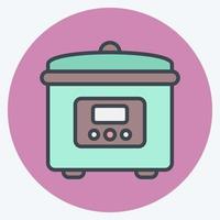 Icon Rice Cooker. suitable for Kitchen Appliances symbol. color mate style. simple design editable. design template vector. simple illustration vector