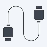 Icon Cable. suitable for Computer Components symbol. glyph style. simple design editable. design template vector. simple illustration vector