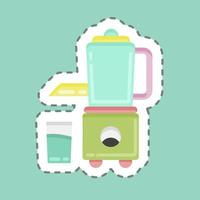 Sticker line cut Juicer. suitable for Kitchen Appliances symbol. simple design editable. design template vector. simple illustration vector