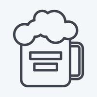 Icon Mug Of Beer. suitable for education symbol. line style. simple design editable. design template vector. simple illustration vector