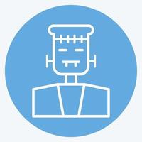 Icon Frankenstein. suitable for Halloween symbol. blue eyes style. simple design editable. design template vector. simple illustration vector