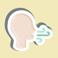 Sticker Difficulty Breathing. suitable for flu symbol. simple design editable. design template vector. simple illustration vector