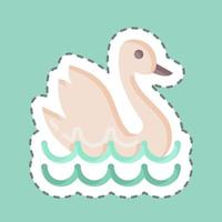 Sticker line cut Swan. suitable for education symbol. simple design editable. design template vector. simple illustration vector