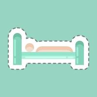 Sticker line cut Sleep. suitable for flu symbol. simple design editable. design template vector. simple illustration vector