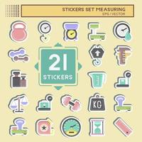 Sticker Set Measuring. suitable for education symbol. simple design editable. design template vector. simple illustration vector