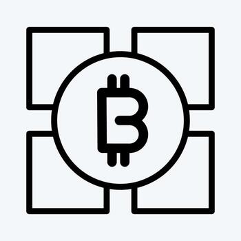 tecnología de cadena de bloques de iconos. adecuado para el símbolo de la educación. estilo de línea diseño simple editable. vector de plantilla de diseño. ilustración sencilla