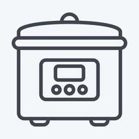 Icon Rice Cooker. suitable for Kitchen Appliances symbol. line style. simple design editable. design template vector. simple illustration vector
