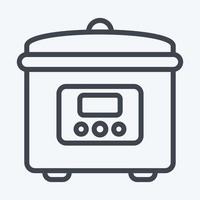 Icon Rice Cooker. suitable for Kitchen Appliances symbol. line style. simple design editable. design template vector. simple illustration vector