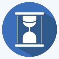 Icon Sandglass. suitable for education symbol. long shadow style. simple design editable. design template vector. simple illustration vector