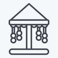 carrusel de iconos. adecuado para el símbolo del parque de la ciudad. estilo de línea diseño simple editable. vector de plantilla de diseño. ilustración sencilla