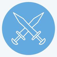 Icon Swords. suitable for education symbol. blue eyes style. simple design editable. design template vector. simple illustration vector