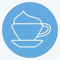 icono de capuchino. adecuado para el símbolo de la educación. estilo de ojos azules. diseño simple editable. vector de plantilla de diseño. ilustración sencilla