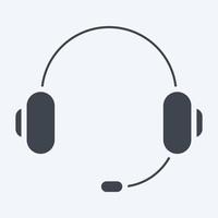 Icon Headphone. suitable for Computer Components symbol. glyph style. simple design editable. design template vector. simple illustration vector