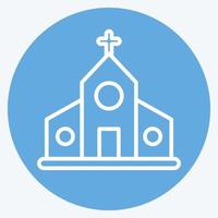 iglesia icono. adecuado para el símbolo de la educación. estilo de ojos azules. diseño simple editable. vector de plantilla de diseño. ilustración sencilla