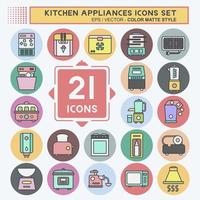 conjunto de iconos de electrodomésticos de cocina. adecuado para el símbolo de juegos de cocina. estilo compañero de color. diseño simple editable. vector de plantilla de diseño. ilustración sencilla