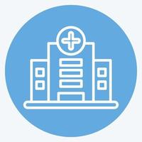Icon Hospital. suitable for education symbol. blue eyes style. simple design editable. design template vector. simple illustration vector