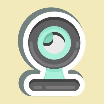 pegatina cámara web. adecuado para el símbolo de los componentes de la computadora. diseño simple editable. vector de plantilla de diseño. ilustración sencilla