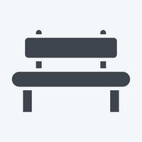 Icon Bench. suitable for City Park symbol. glyph style. simple design editable. design template vector. simple illustration vector