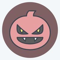 Icon Pumpkin. suitable for Halloween symbol. color mate style. simple design editable. design template vector. simple illustration vector
