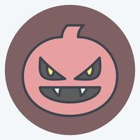 icono de calabaza. adecuado para el símbolo de halloween. estilo compañero de color. diseño simple editable. vector de plantilla de diseño. ilustración sencilla