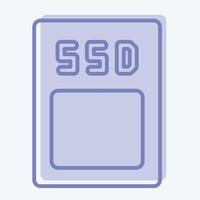 icono de disco duro. adecuado para el símbolo de los componentes de la computadora. estilo de dos tonos. diseño simple editable. vector de plantilla de diseño. ilustración sencilla