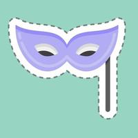 Sticker line cut Masquerade. suitable for education symbol. simple design editable. design template vector. simple illustration vector