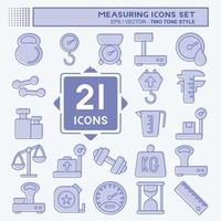 Icon Set Measuring. suitable for education symbol. two tone style. simple design editable. design template vector. simple illustration vector