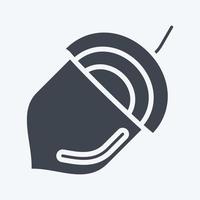 Icon Acorn. suitable for Nuts symbol. glyph style. simple design editable. design template vector. simple illustration vector