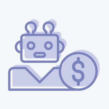 Icon Robo Advisor. suitable for education symbol. two tone style. simple design editable. design template vector. simple illustration vector