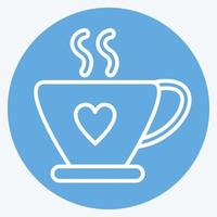 Icon Hot Drinks. suitable for flu symbol. blue eyes style. simple design editable. design template vector. simple illustration vector