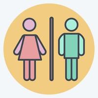 Icon WC. suitable for City Park symbol. color mate style. simple design editable. design template vector. simple illustration vector