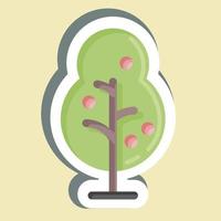 árbol de pegatinas adecuado para el símbolo del parque de la ciudad. diseño simple editable. vector de plantilla de diseño. ilustración sencilla