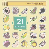 Sticker Set Nuts. suitable for Nuts symbol. simple design editable. design template vector. simple illustration vector