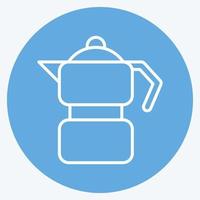 Icon Moka Pot. suitable for education symbol. blue eyes style. simple design editable. design template vector. simple illustration vector