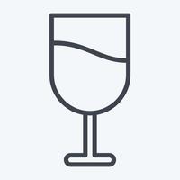 icono de vino. adecuado para el símbolo de la educación. estilo de línea diseño simple editable. vector de plantilla de diseño. ilustración sencilla
