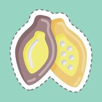 Sticker line cut Cacao Pod. suitable for Nuts symbol. simple design editable. design template vector. simple illustration vector